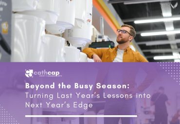 Technician reviewing year end job performance data to improve next season’s workflow.