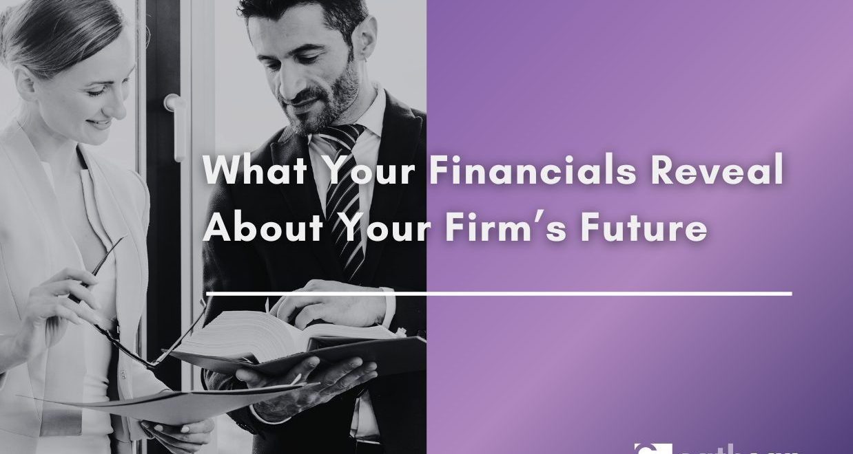 “Attorney reviewing law firm financial reports and profitability trends.”