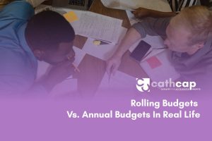 Law firm managing partner reviewing a mid-year rolling budget update showing Q3 cash projections based on current collections and lockup