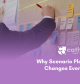 Law firm owner reviewing three financial scenarios with a fractional CFO, analyzing best case, base case, and stress case projections