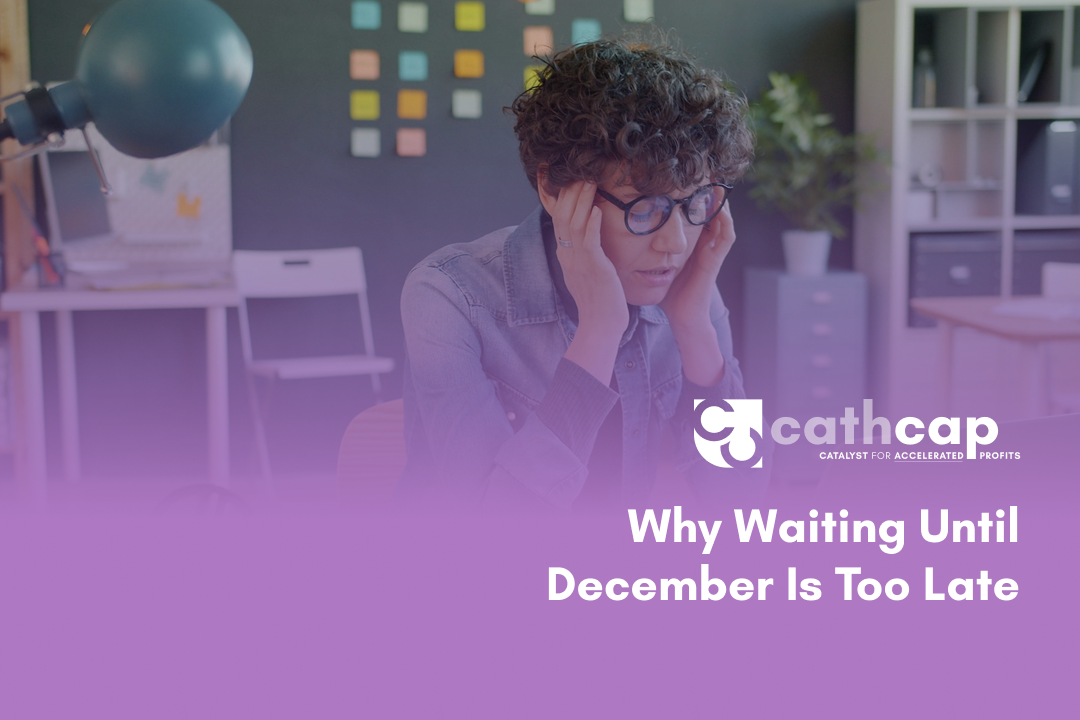 Stressed law firm owner at a desk in December realizing year-end financial deadlines have already passed